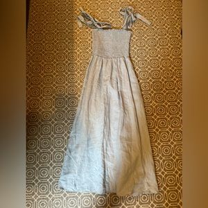 Reformation Dress! Blue Linen with bow sleeves :)